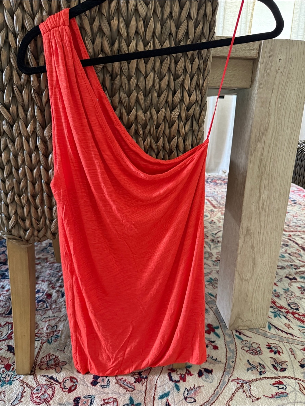 One-Shoulder top from Intermix in coral